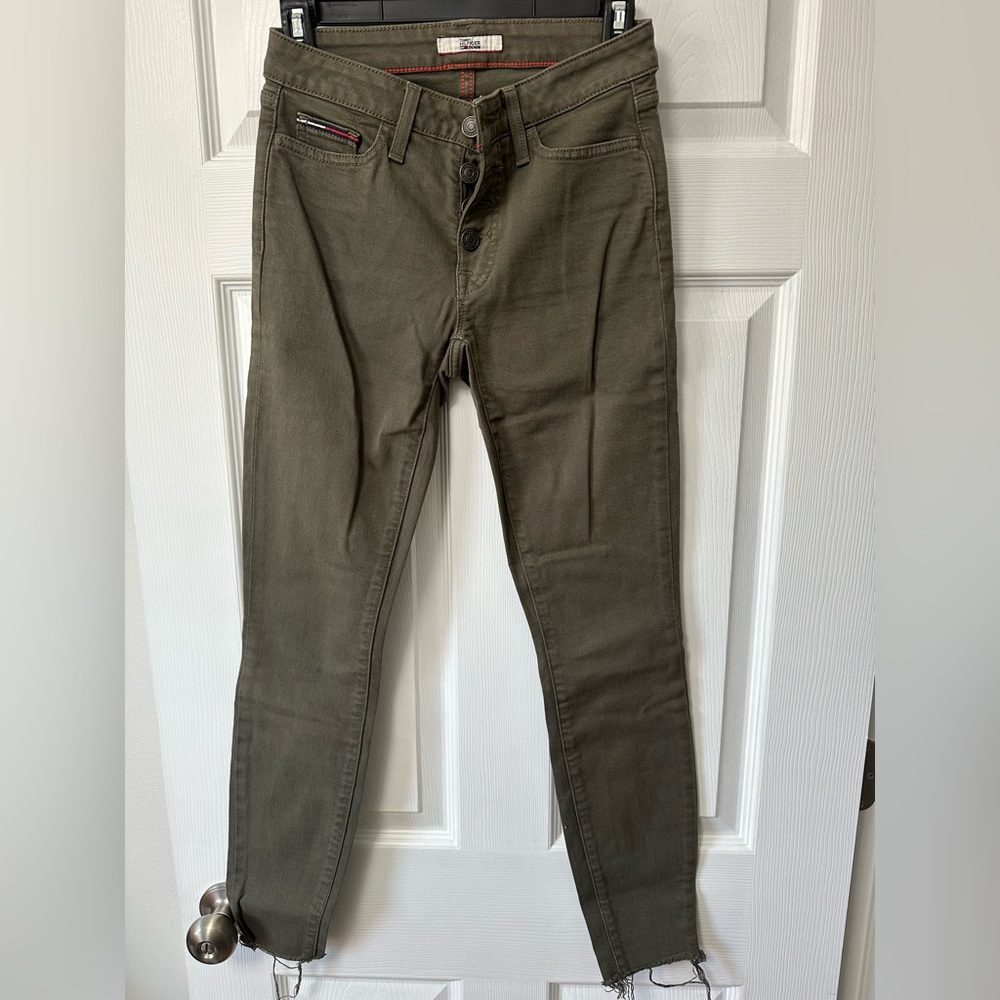 Tommy Olive Green Women's Slim Jeans